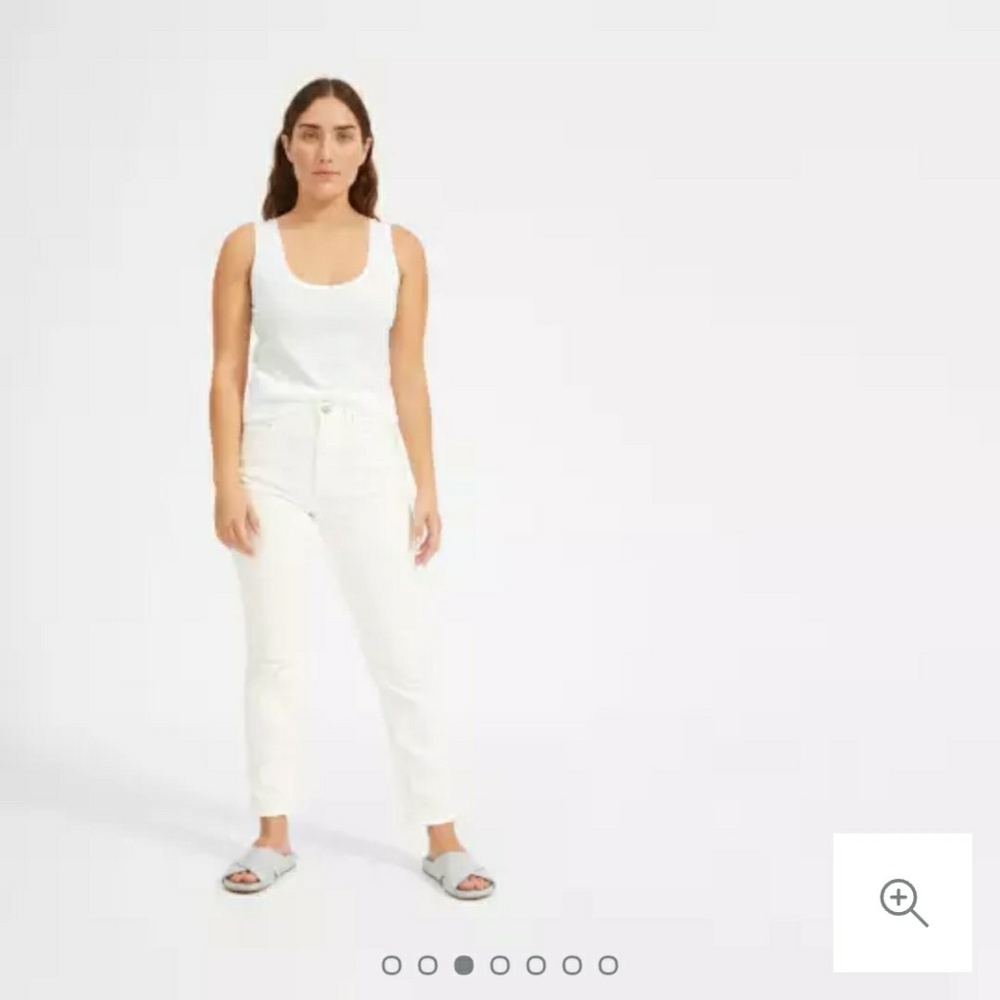 Everlane Cotton Relaxed Tank, White, Large